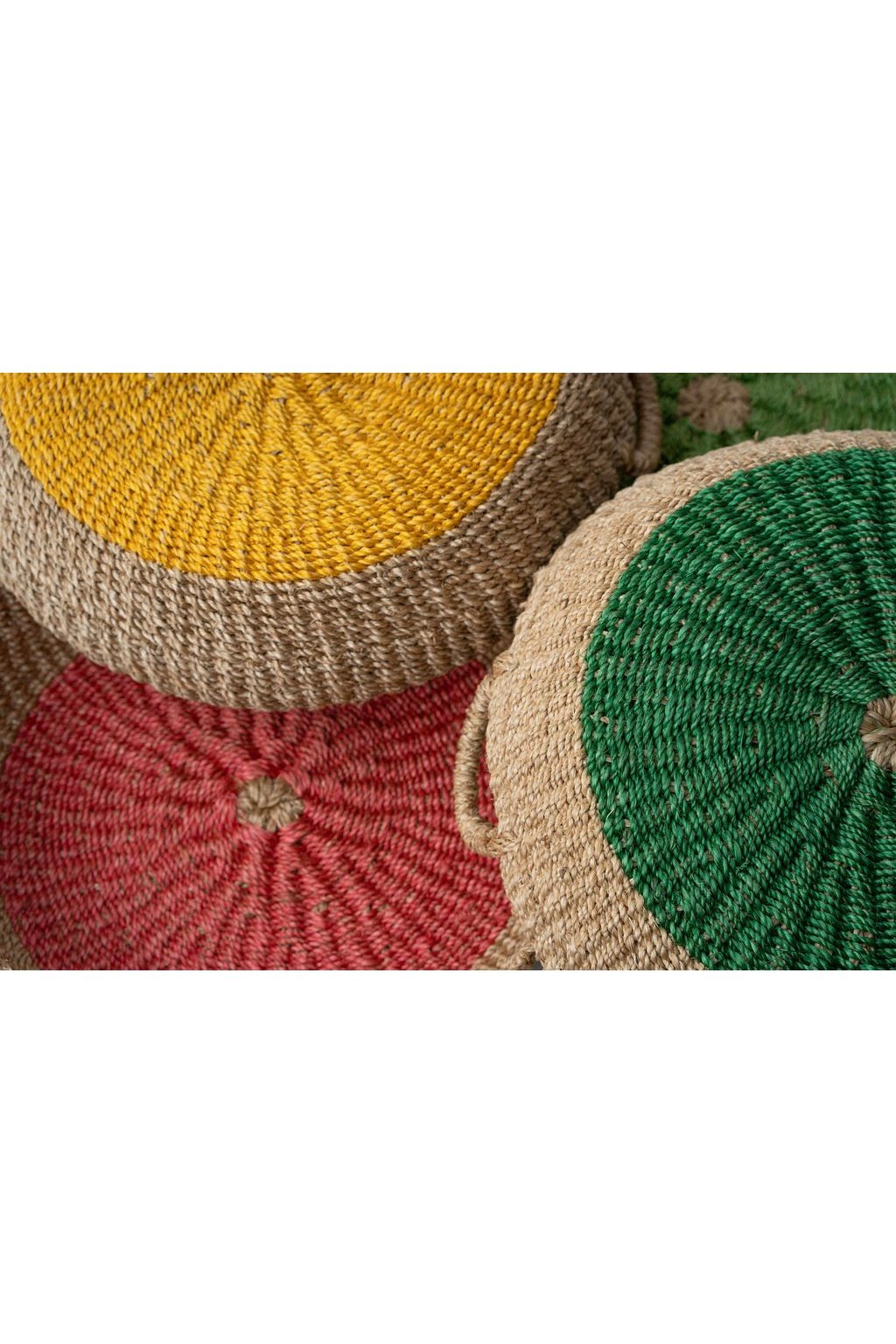 Woven  Round Tray I Pink