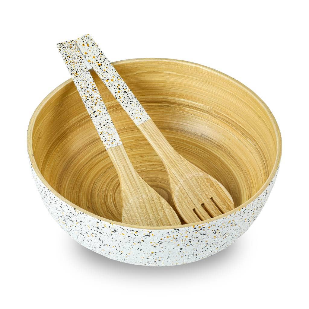 Extra Large Bamboo Salad Bowl (28cm / 11" Diameter): White