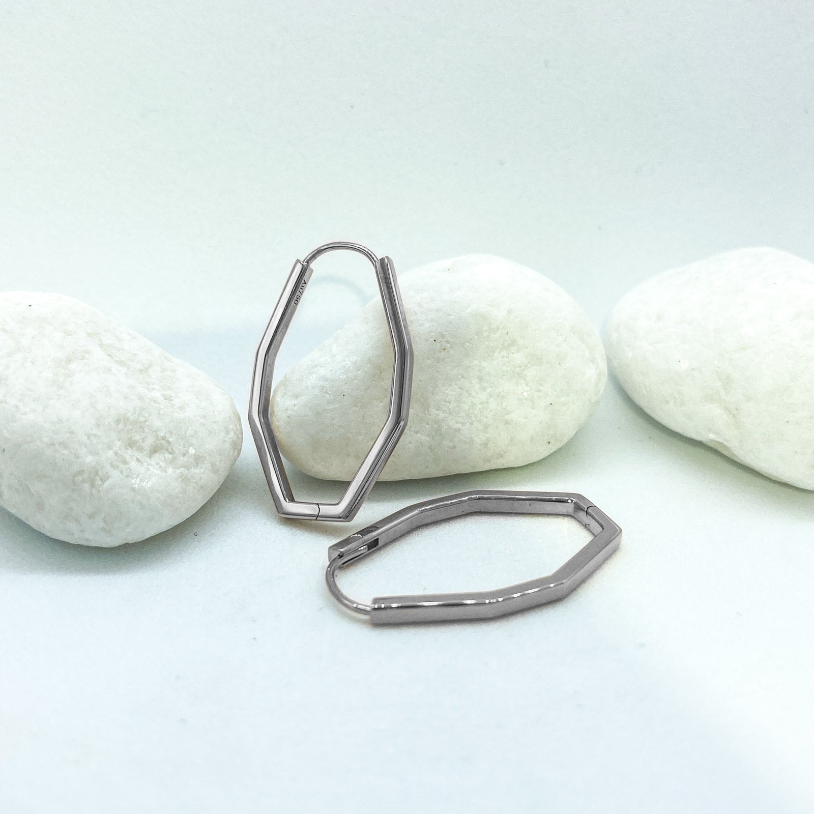 18K White Gold Hoop Earrings - Reminisce Collection, Designed by Samanthi