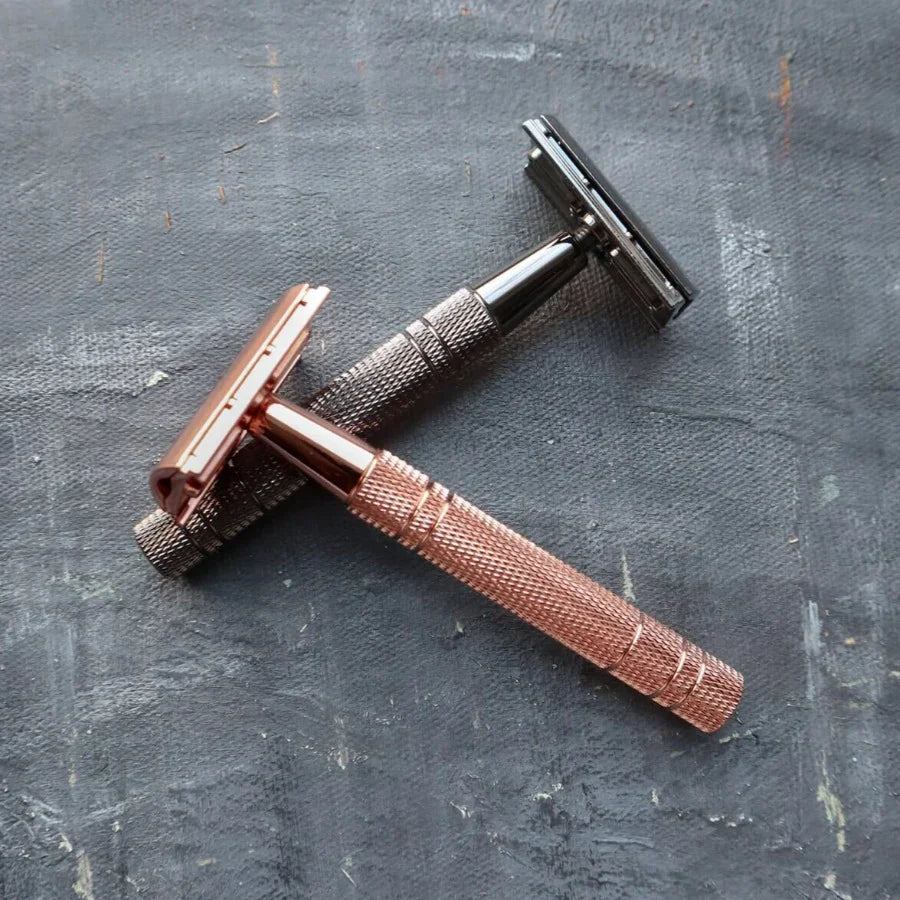 Plastic Free Double Edge Safety Razor - Rose Gold (5 Free Blades)