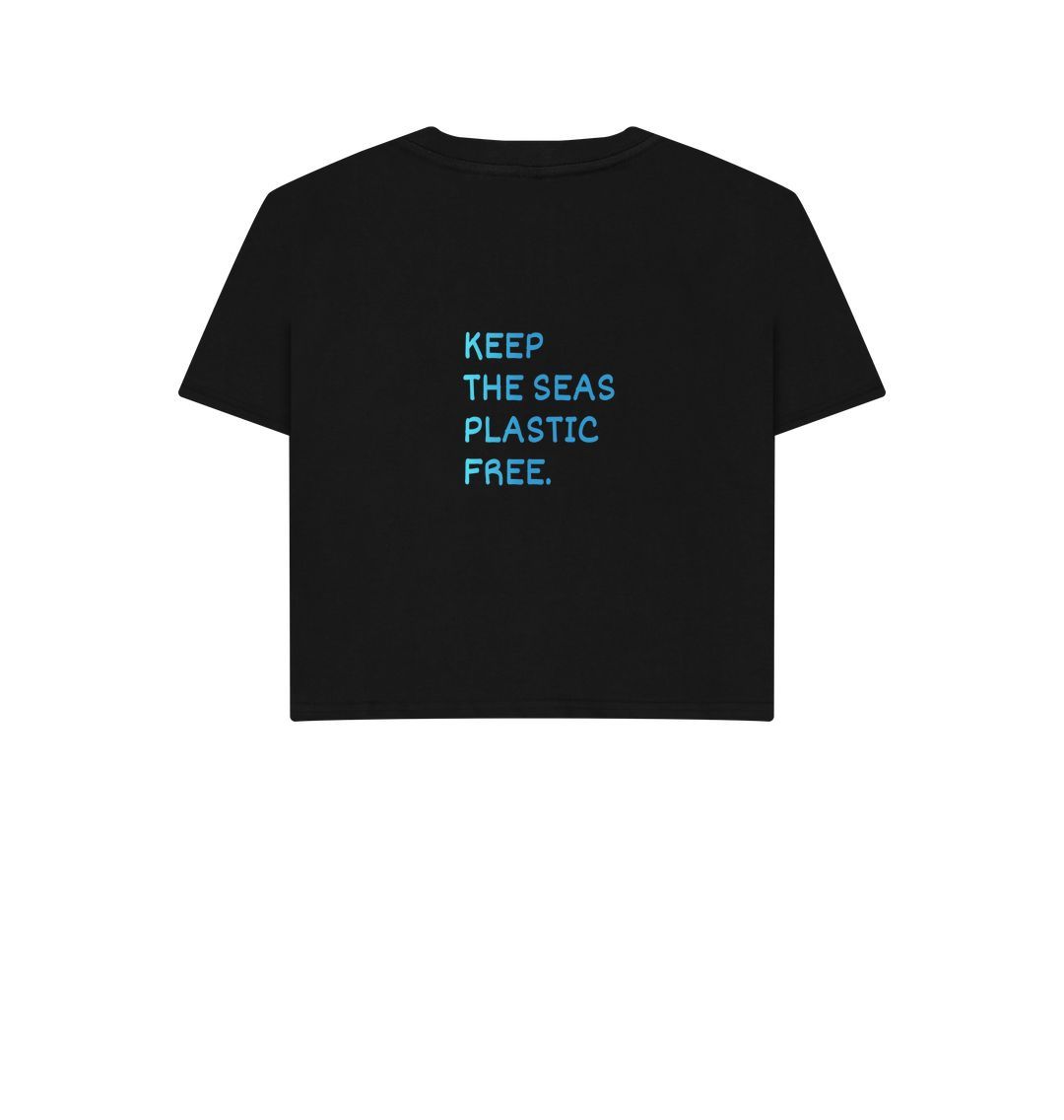 "Keep the Seas Plastic Free" Crop Top for Women & Girls | Organic Fairtrade Cotton