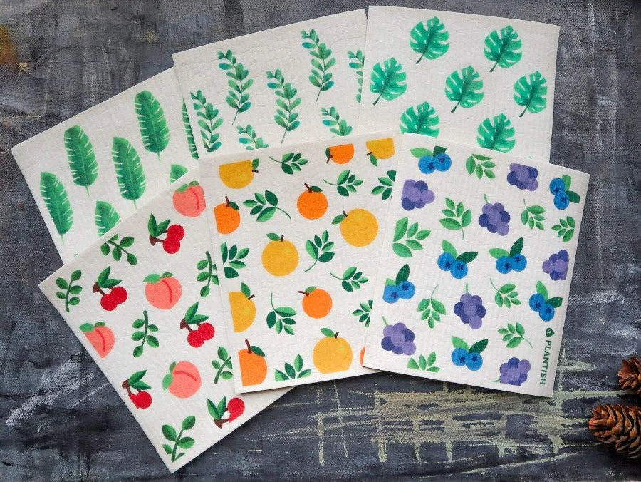 Swedish Dish Cloths | Compostable Sponge Cloths - Blueberry