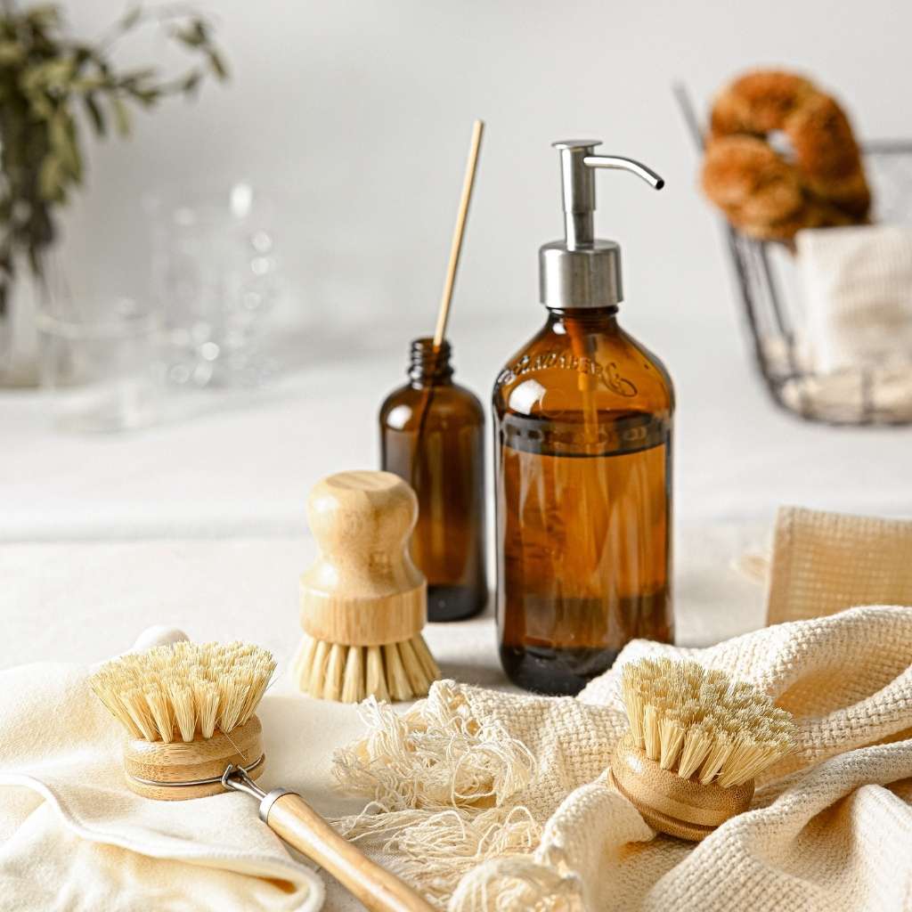 Jungle Culture - Bamboo Dish Brush Set | Eco-friendly Washing Up Brushes: Bamboo Dish Brush Set (FULL SET)