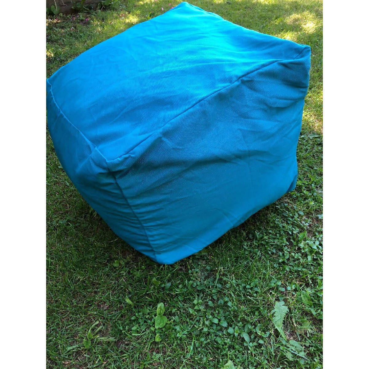 DIY Pouf Cover, Outdoor Poufs, Blue Bright Poufs