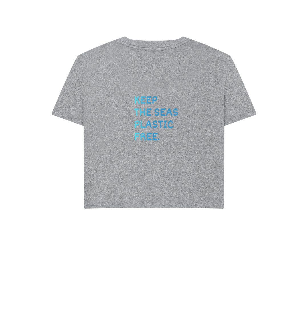 "Keep the Seas Plastic Free" Crop Top for Women & Girls | Organic Fairtrade Cotton