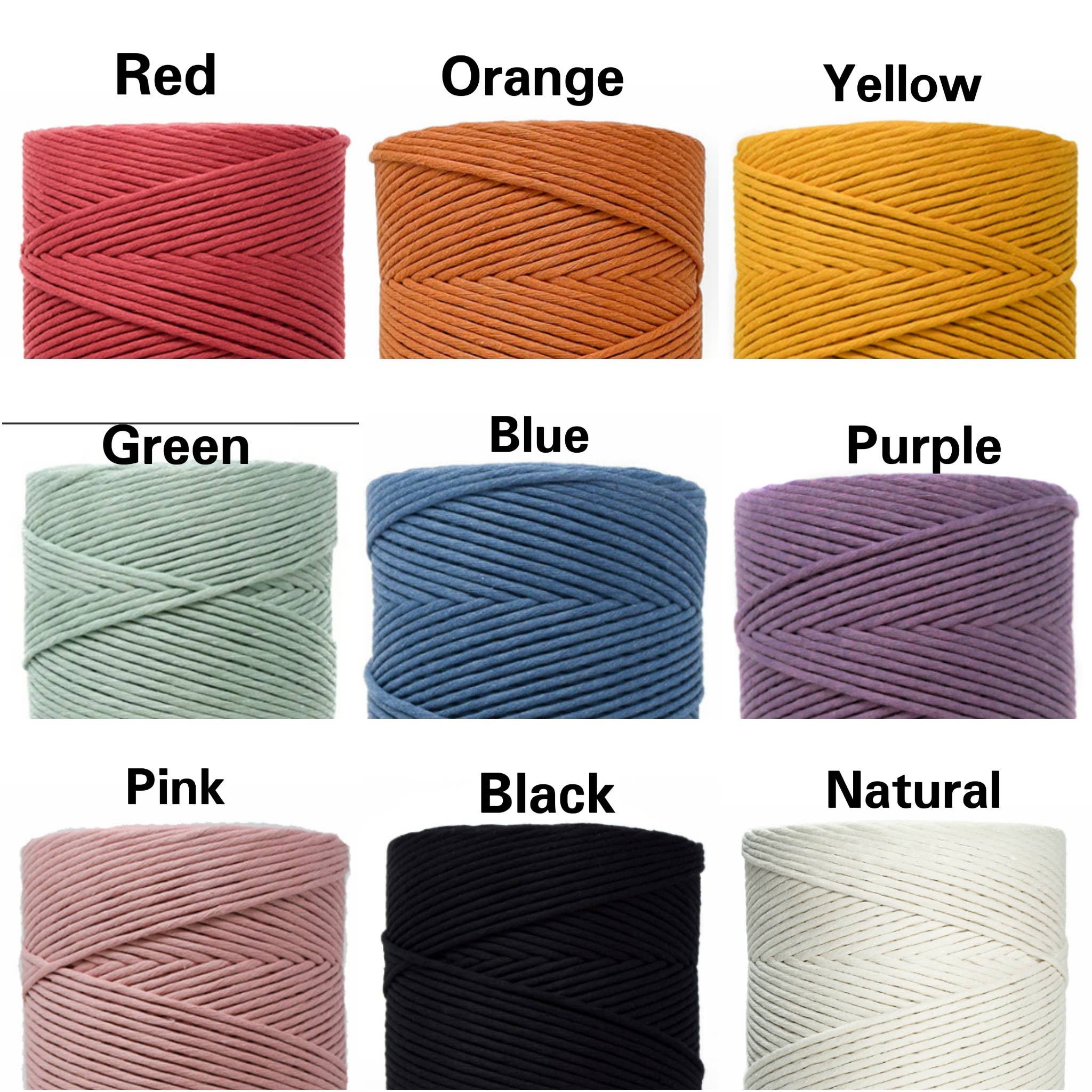 Cord + Quartz - Macrame plant hangers. Spiral style.100% cotton eco-frindly: Wooden ring / Random variety