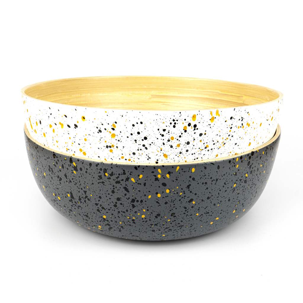 Extra Large Bamboo Salad Bowl (28cm / 11" Diameter): Dark grey