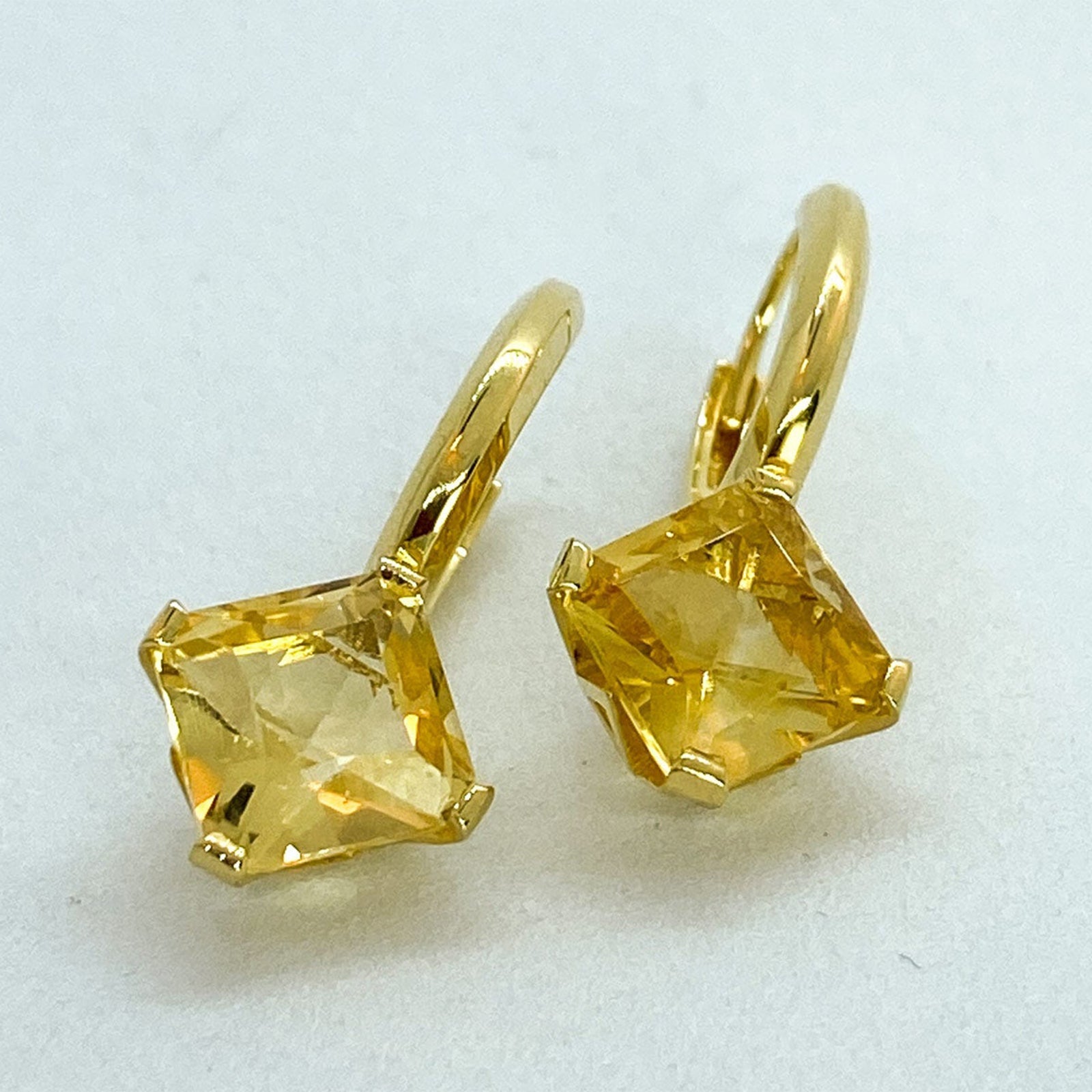 Citrine Square Asscher Cut Gemstone Earrings | Stargaze Collection