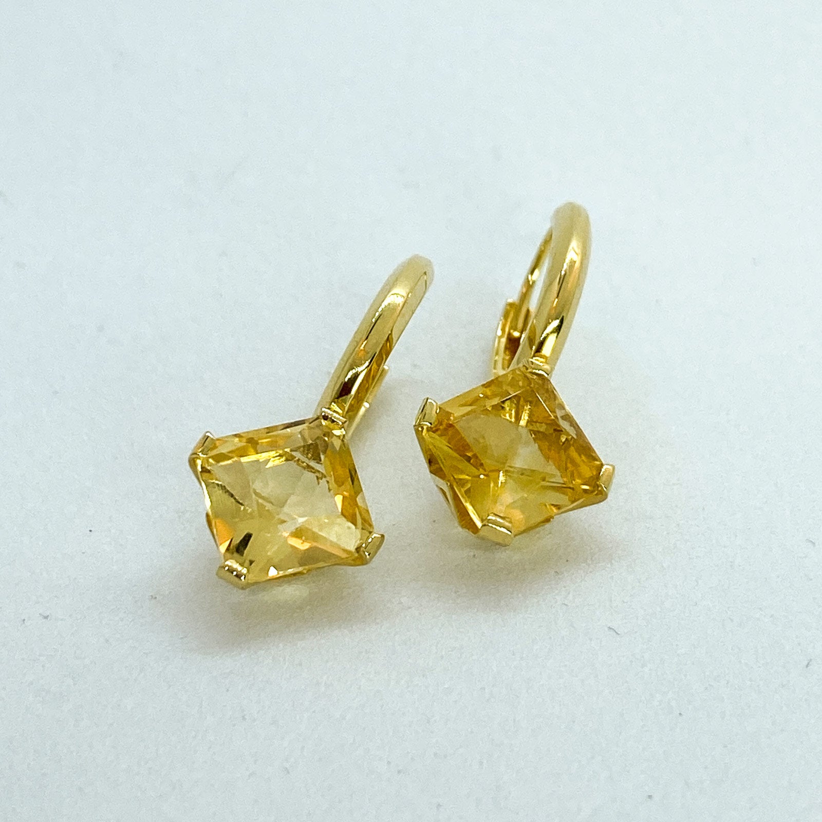 Citrine Square Asscher Cut Gemstone Earrings | Stargaze Collection