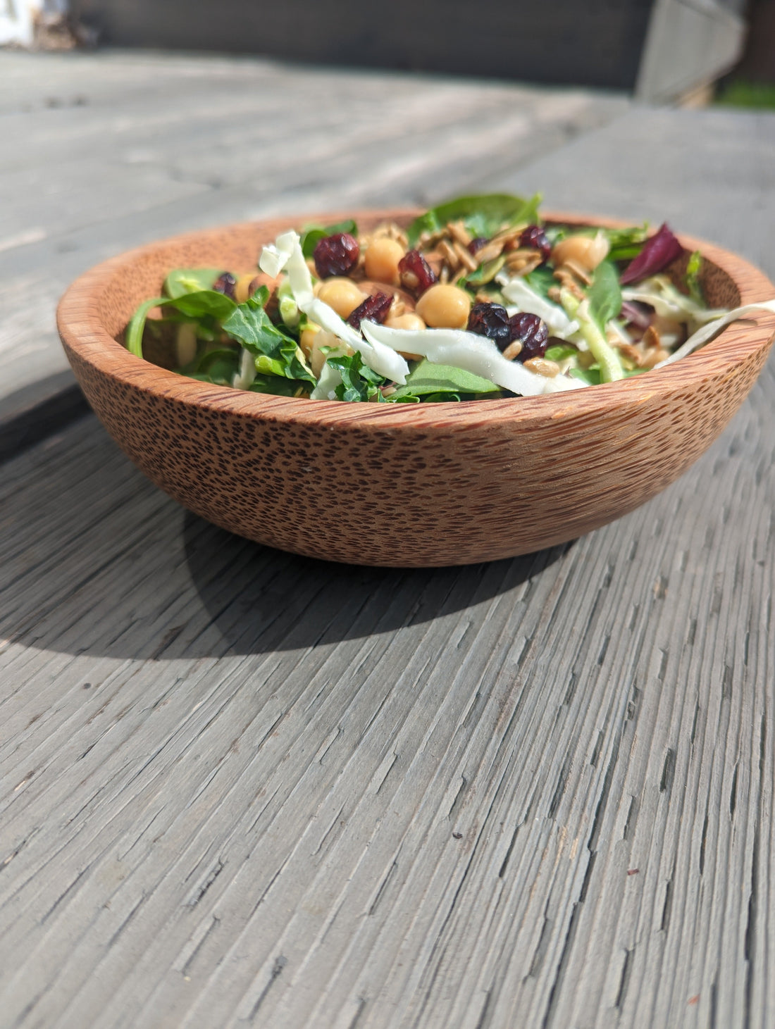 7" Coconut Wood Salad Round Bowls | Natural Bowls | Plastic-Free Bowls