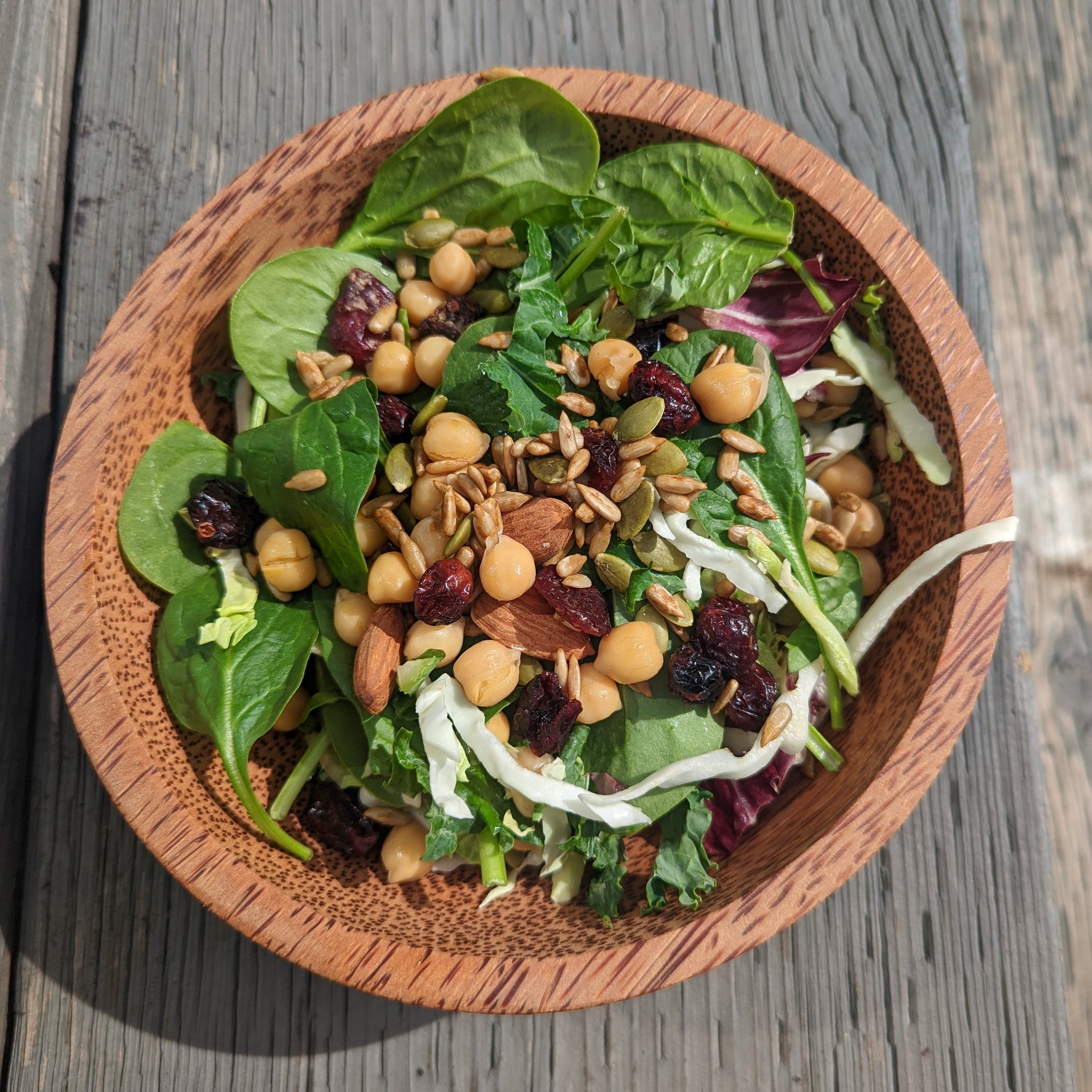 7" Coconut Wood Salad Round Bowls | Natural Bowls | Plastic-Free Bowls