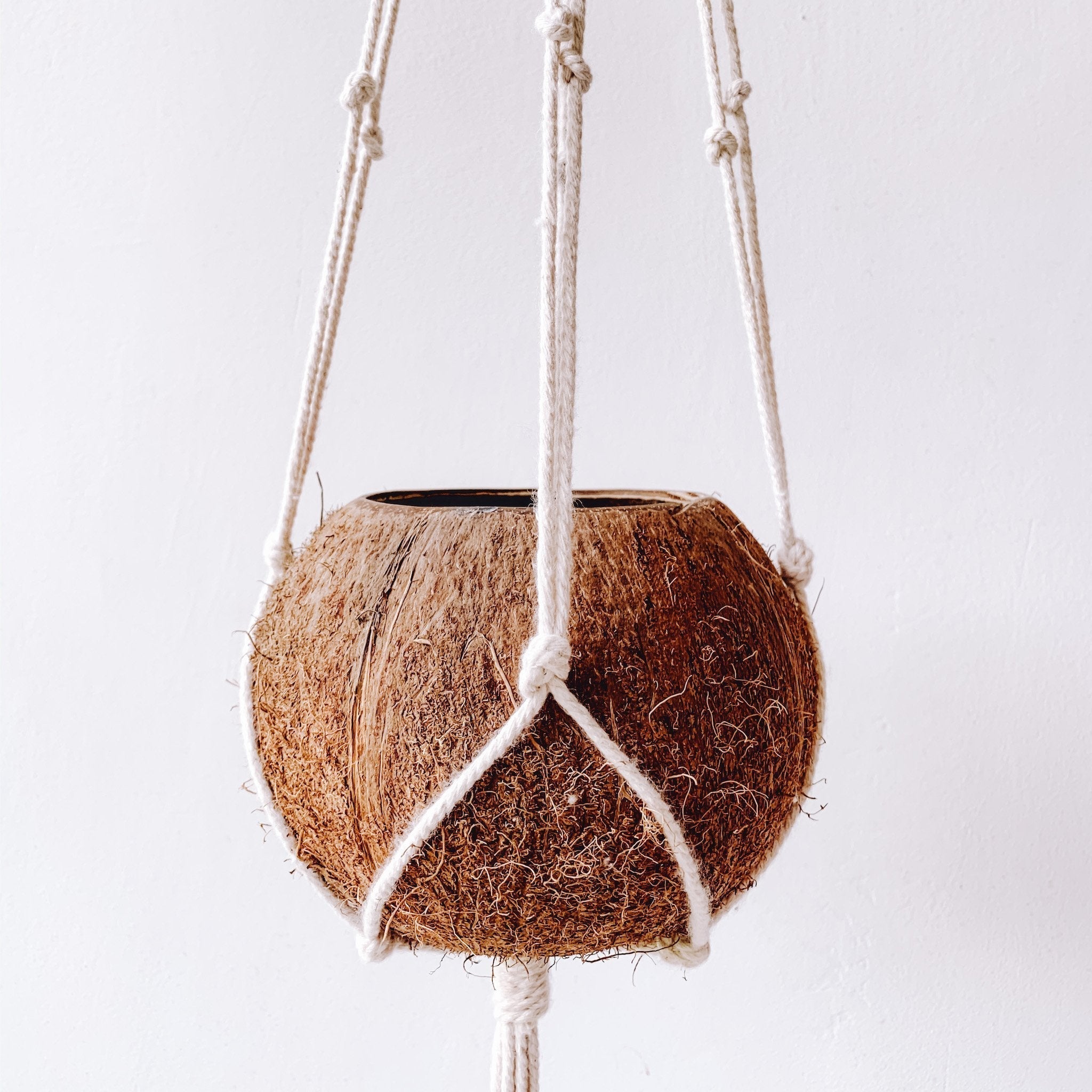 Macrame + Coconut Plant Hanger - Melati