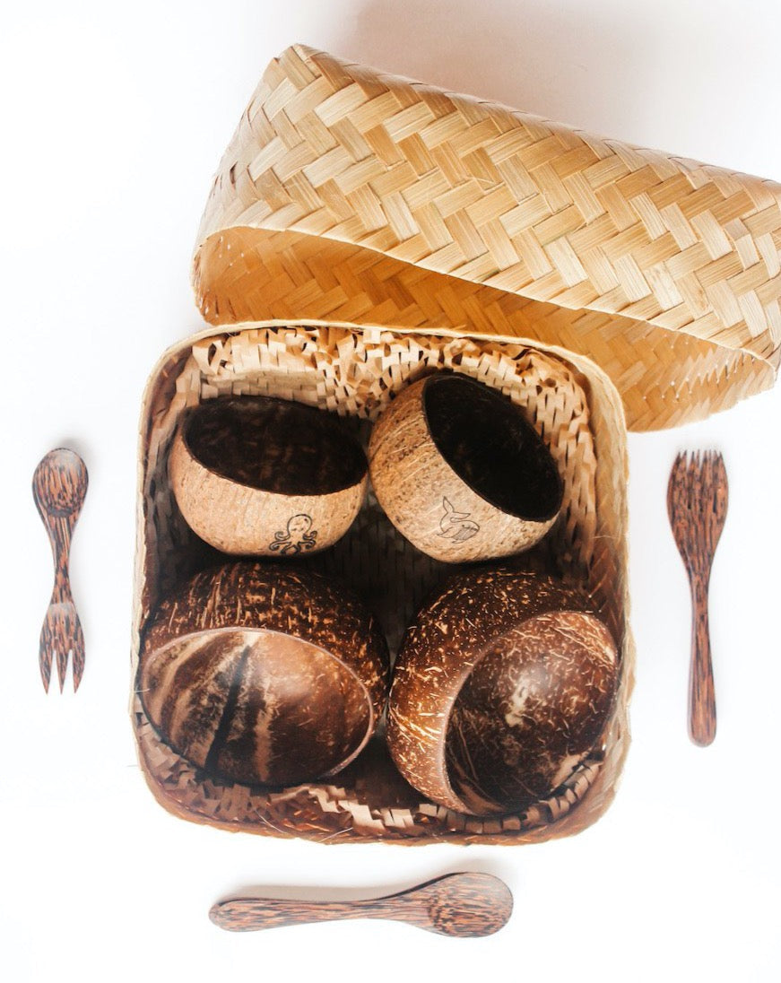 Coconut Cereal Bowl Family 11 pc Gift Set | Eco-friendly Kitchen