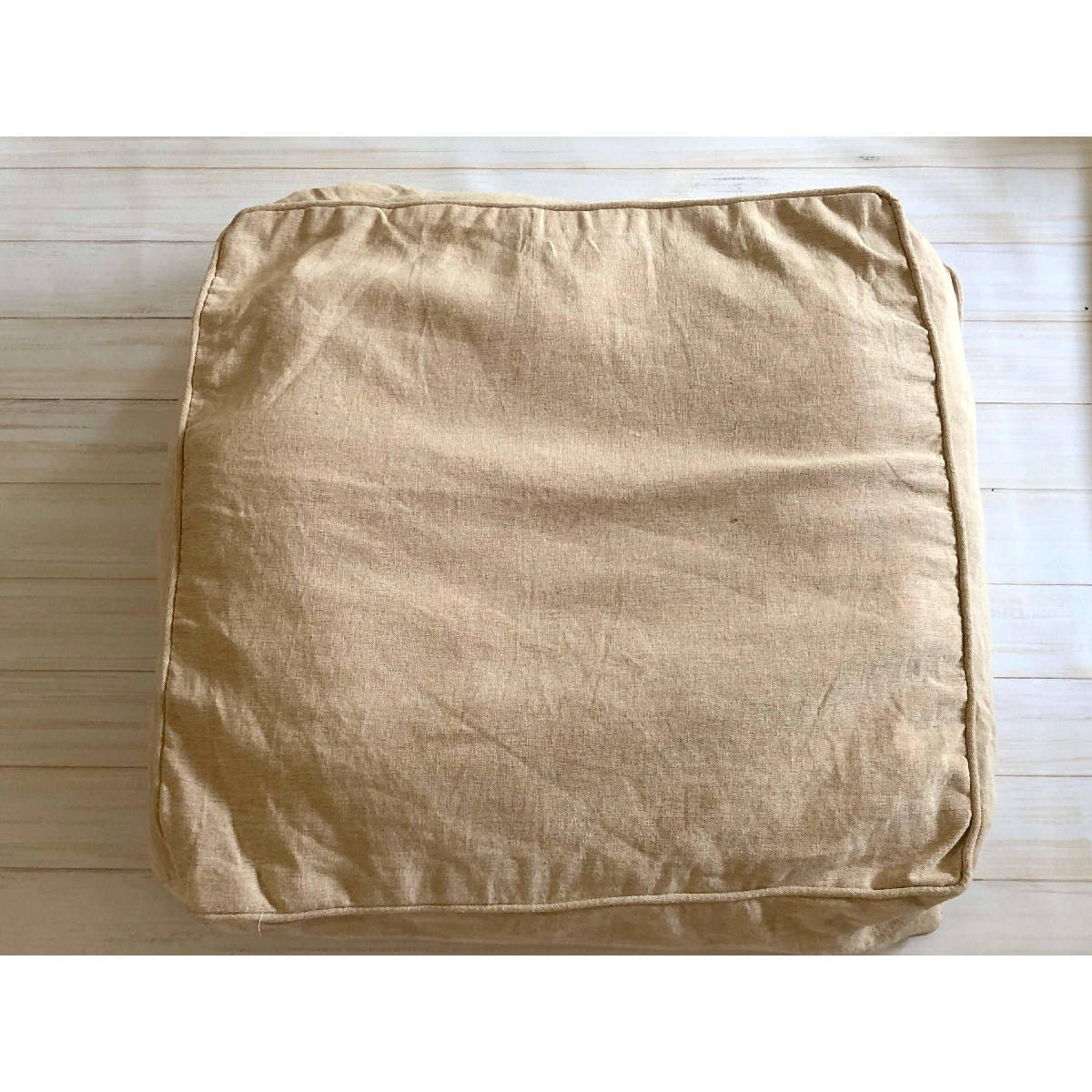 Beige Boxedge Cushion Floor Pillows, Floor Cushion Cover