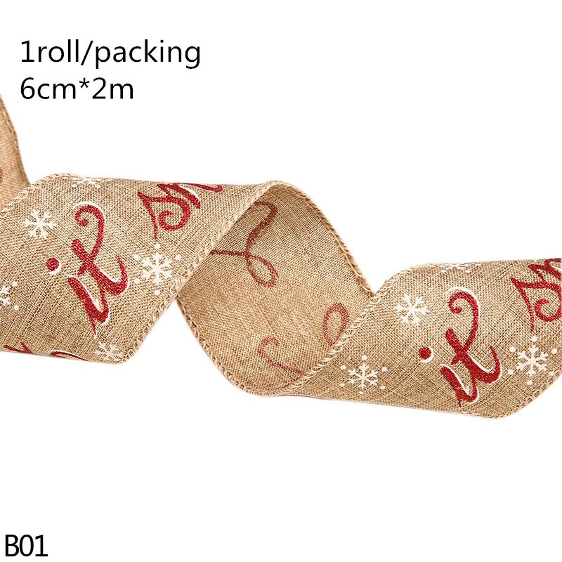 Merry Christmas Jute Burlap Snowflake Lace