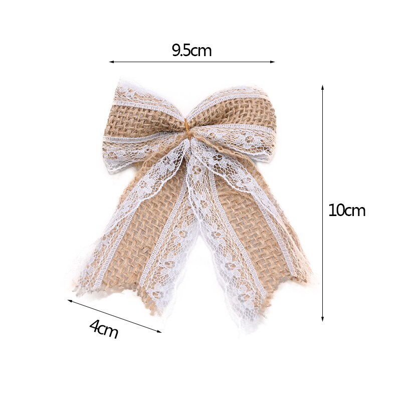 Jute Burlap Rose Eco-Friendly Artificial Flowers Hessian Ribbon Bow