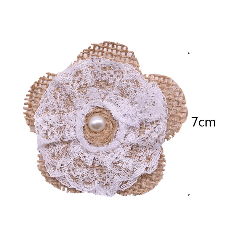 Jute Burlap Rose Eco-Friendly Artificial Flowers Hessian Ribbon Bow