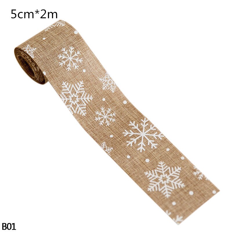 Merry Christmas Jute Burlap Snowflake Lace