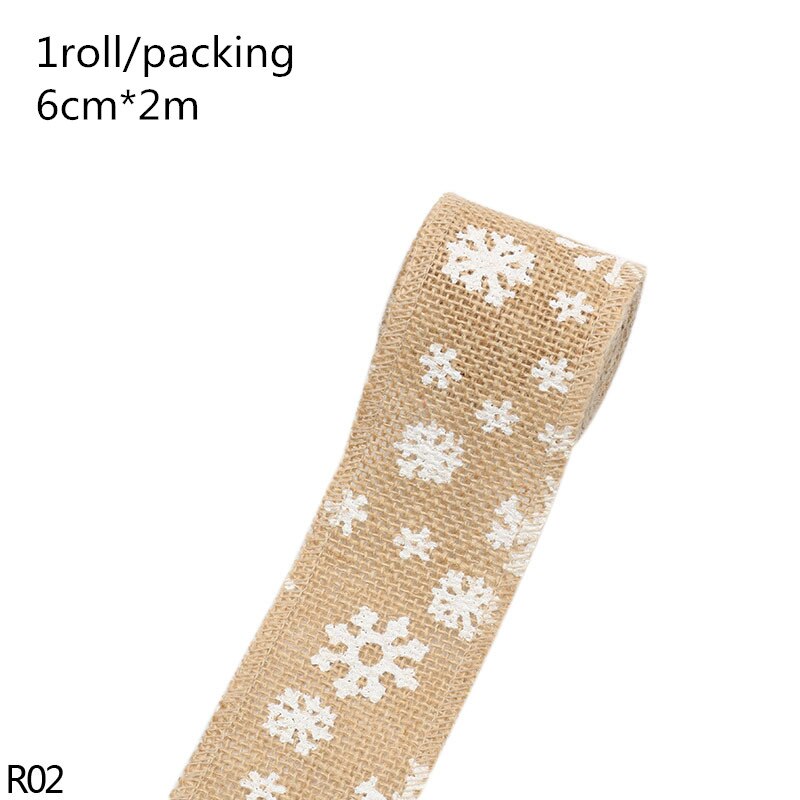 Merry Christmas Jute Burlap Snowflake Lace