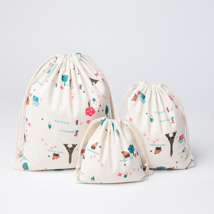 Printed Cotton Linen Cloth Bag | Plastic Free Packaging