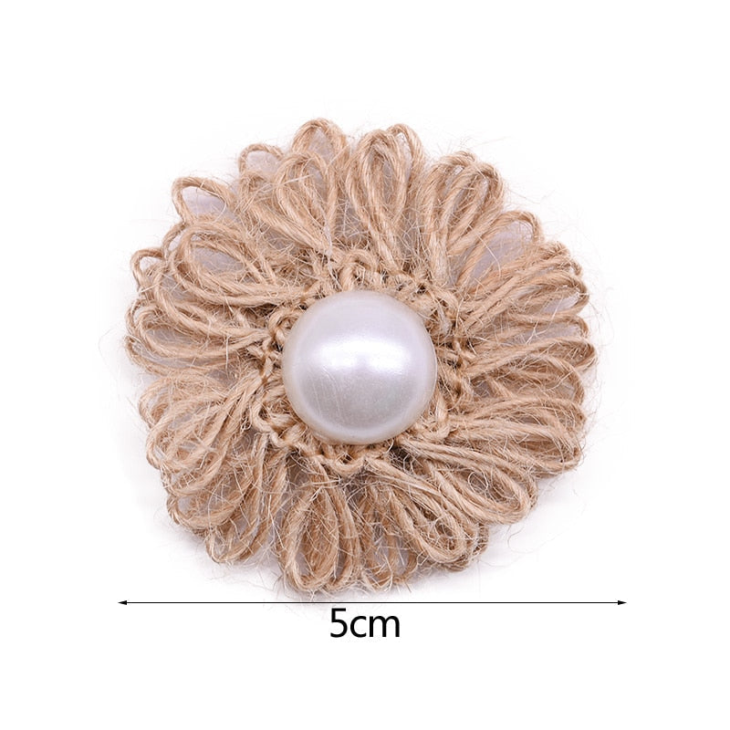 Jute Burlap Rose Eco-Friendly Artificial Flowers Hessian Ribbon Bow