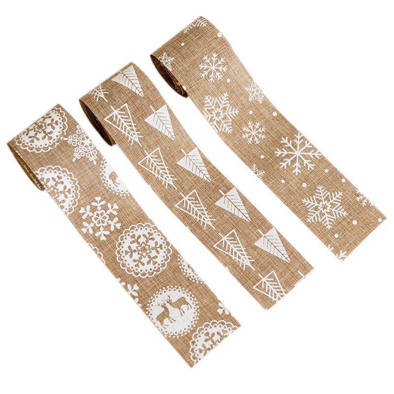 Merry Christmas Jute Burlap Snowflake Lace