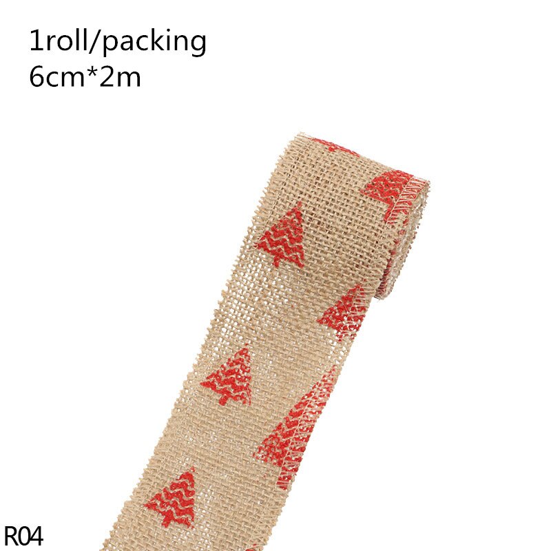 Merry Christmas Jute Burlap Snowflake Lace