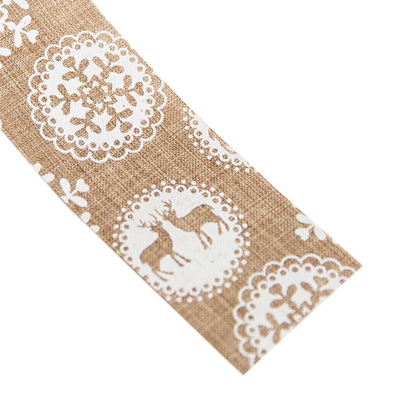 Merry Christmas Jute Burlap Snowflake Lace