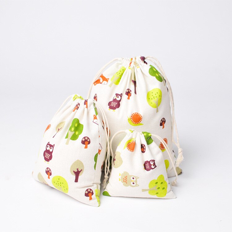 Printed Cotton Linen Cloth Bag | Plastic Free Packaging