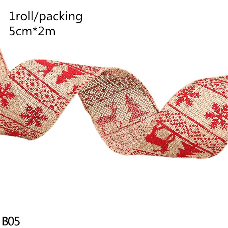 Merry Christmas Jute Burlap Snowflake Lace