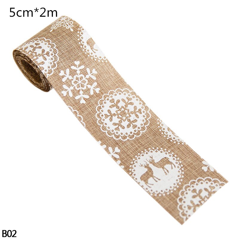 Merry Christmas Jute Burlap Snowflake Lace