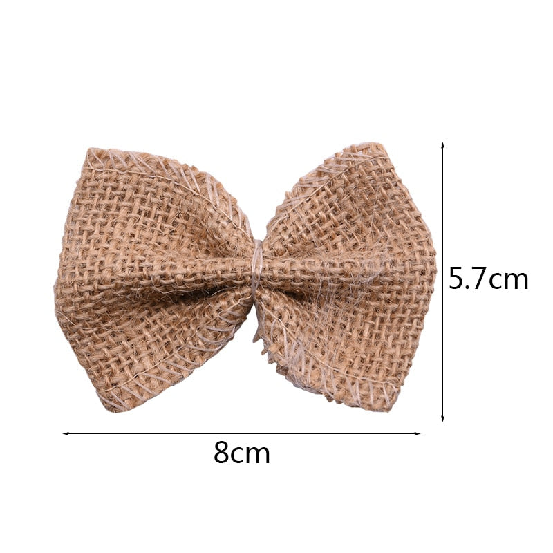Jute Burlap Rose Eco-Friendly Artificial Flowers Hessian Ribbon Bow