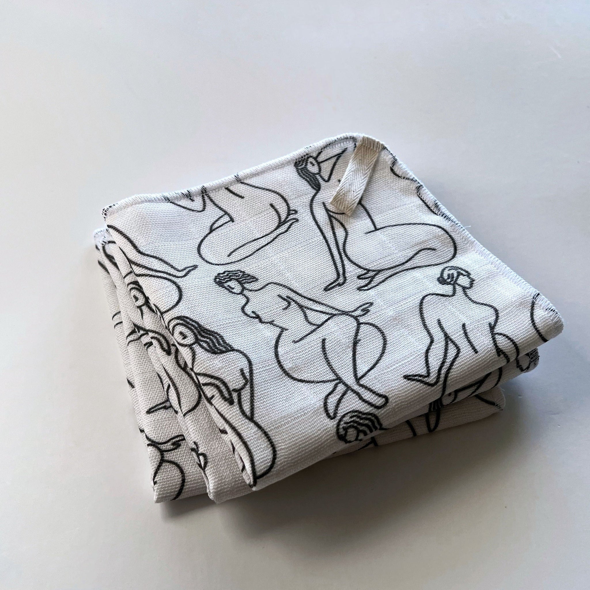 Muslin Face Cloth | Line Figures