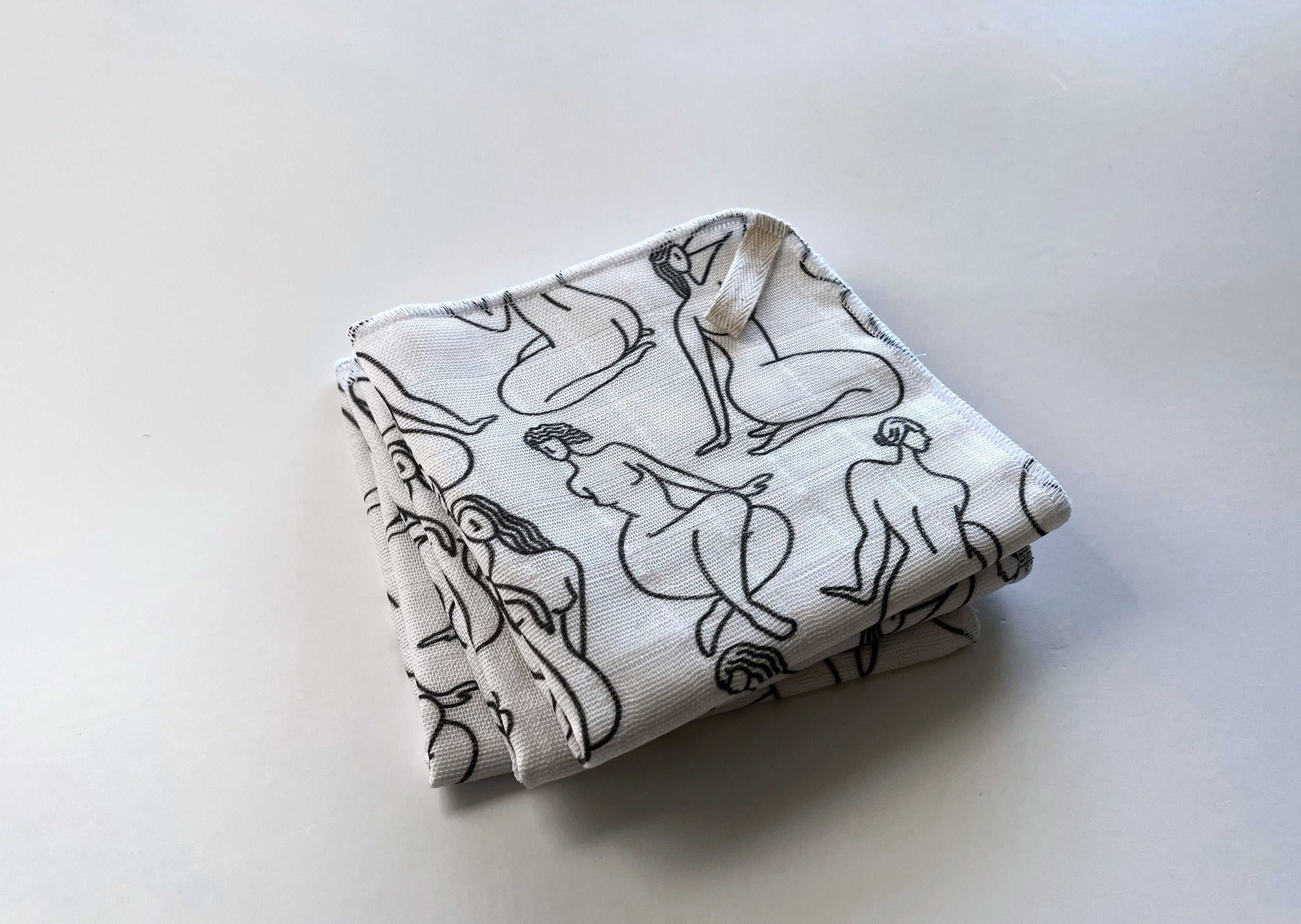 Muslin Face Cloth | Line Figures