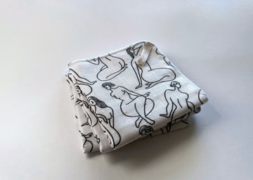 Muslin Face Cloth | Line Figures