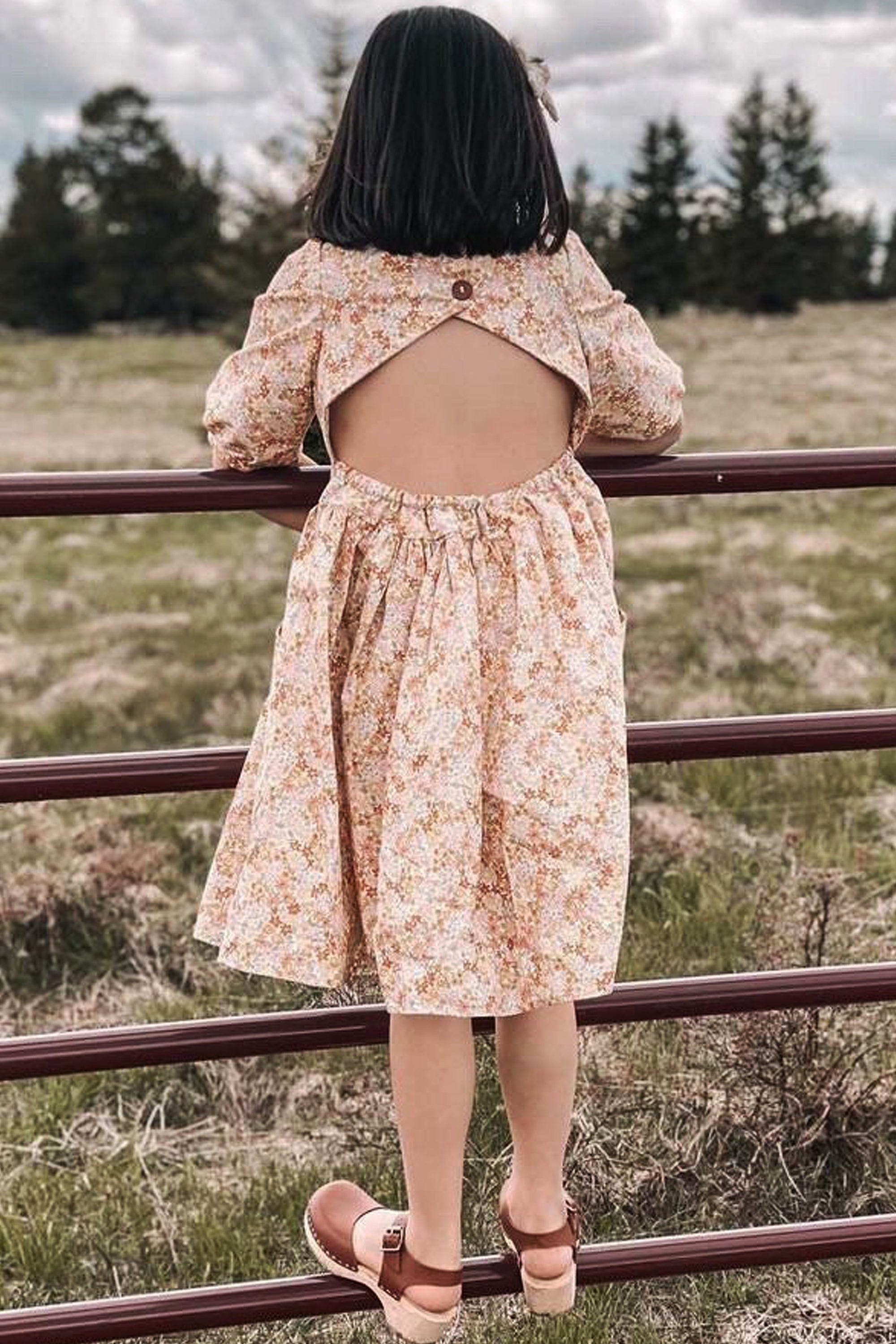 Linen Girl's Summer Dress. Made in Canada by Oakley Rae Handmade