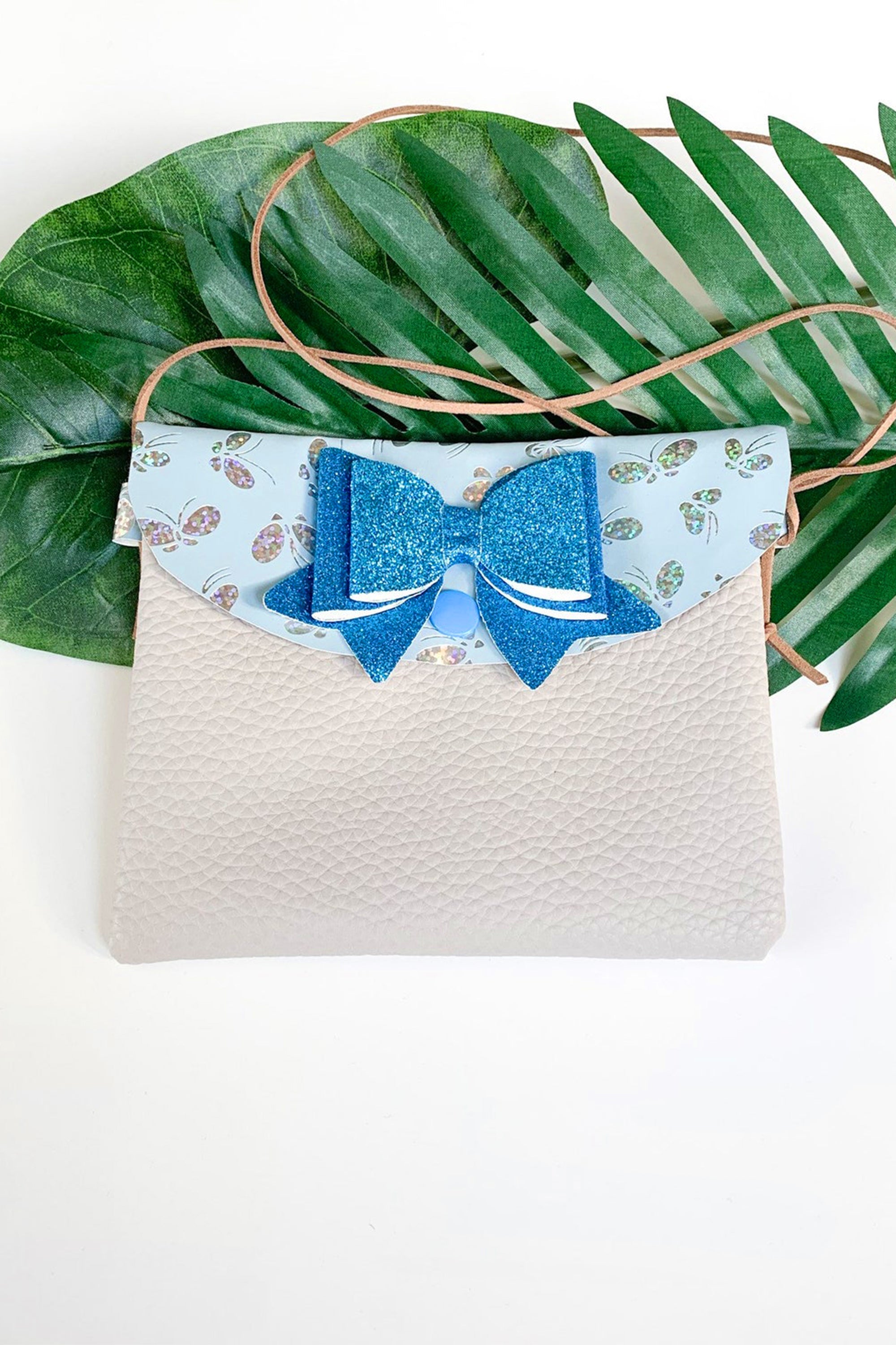 Little Girl's Blue Butterfly Vegan Purse by Oakley Rae Handmade