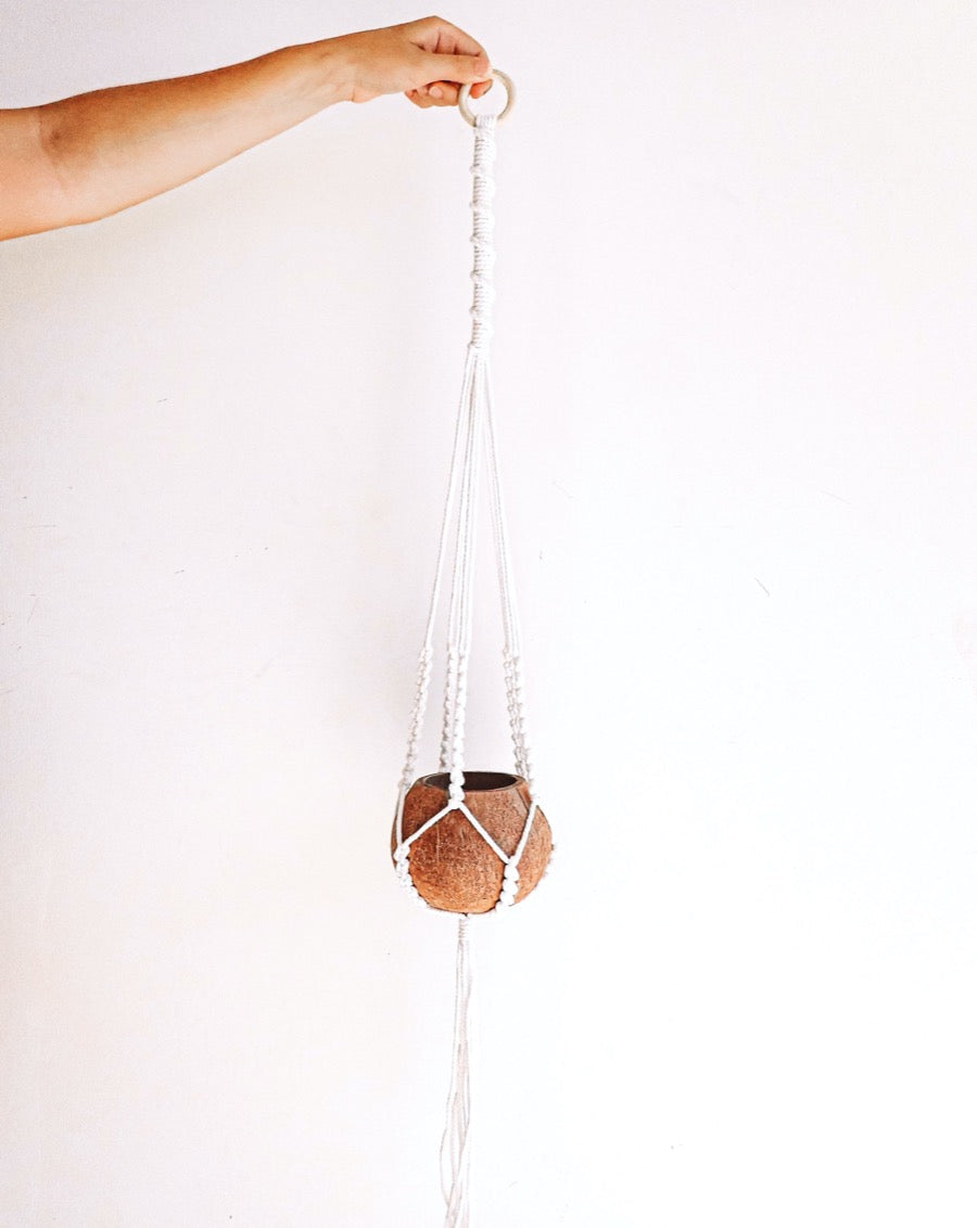 Macrame + Coconut Plant Hanger - Arum