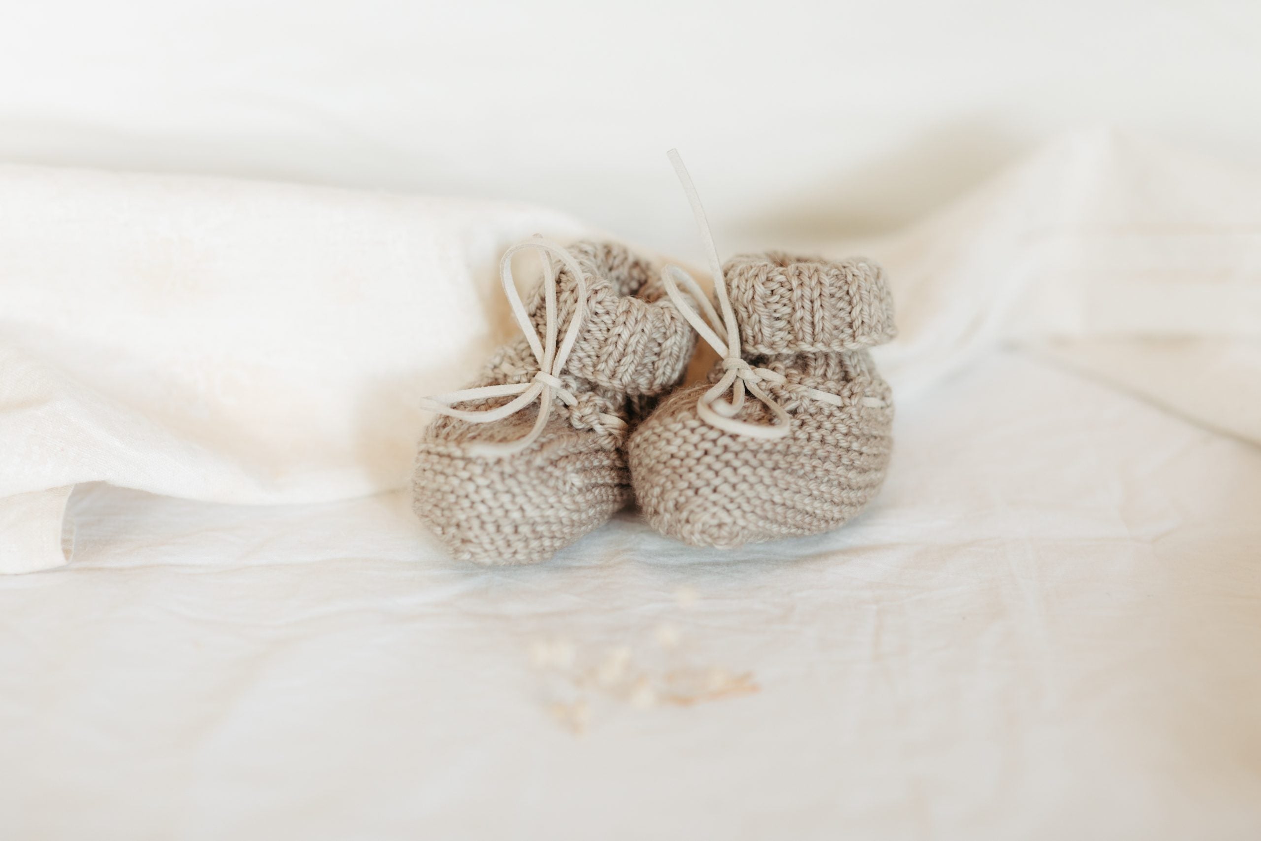 Merino Wool Baby Booties | Wool Knitted Newborn Baby Booties