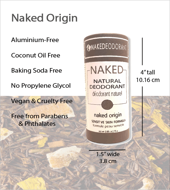 NAKED ORIGIN Vegan Natural Deodorant by Nakedeodorant. Handmade in Canada