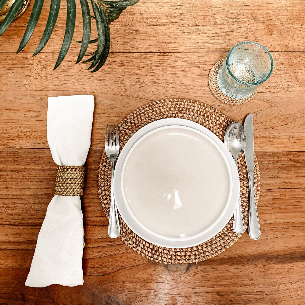 Placemats Set made with Natural Rattan