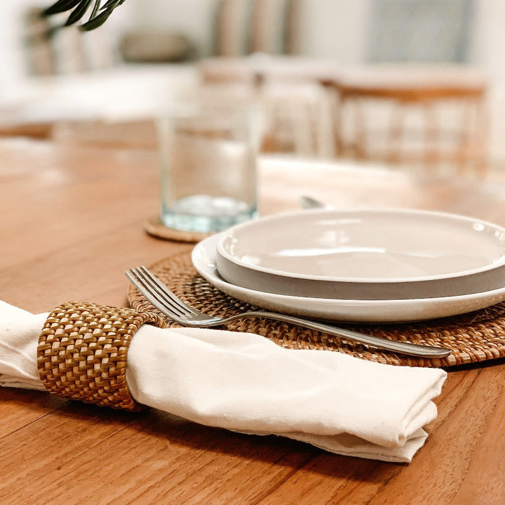 Placemats Set made with Natural Rattan
