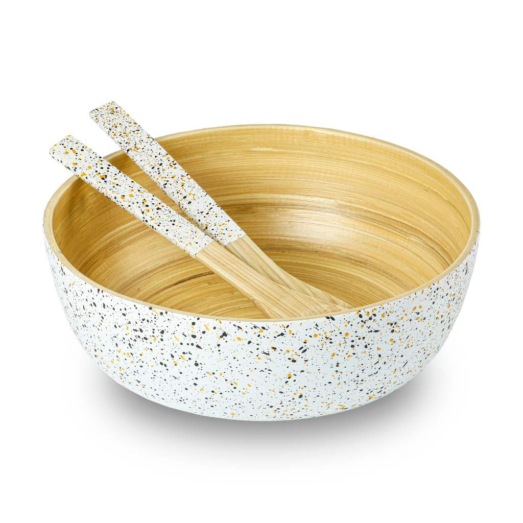 Extra Large Bamboo Salad Bowl (28cm / 11" Diameter): Dark grey