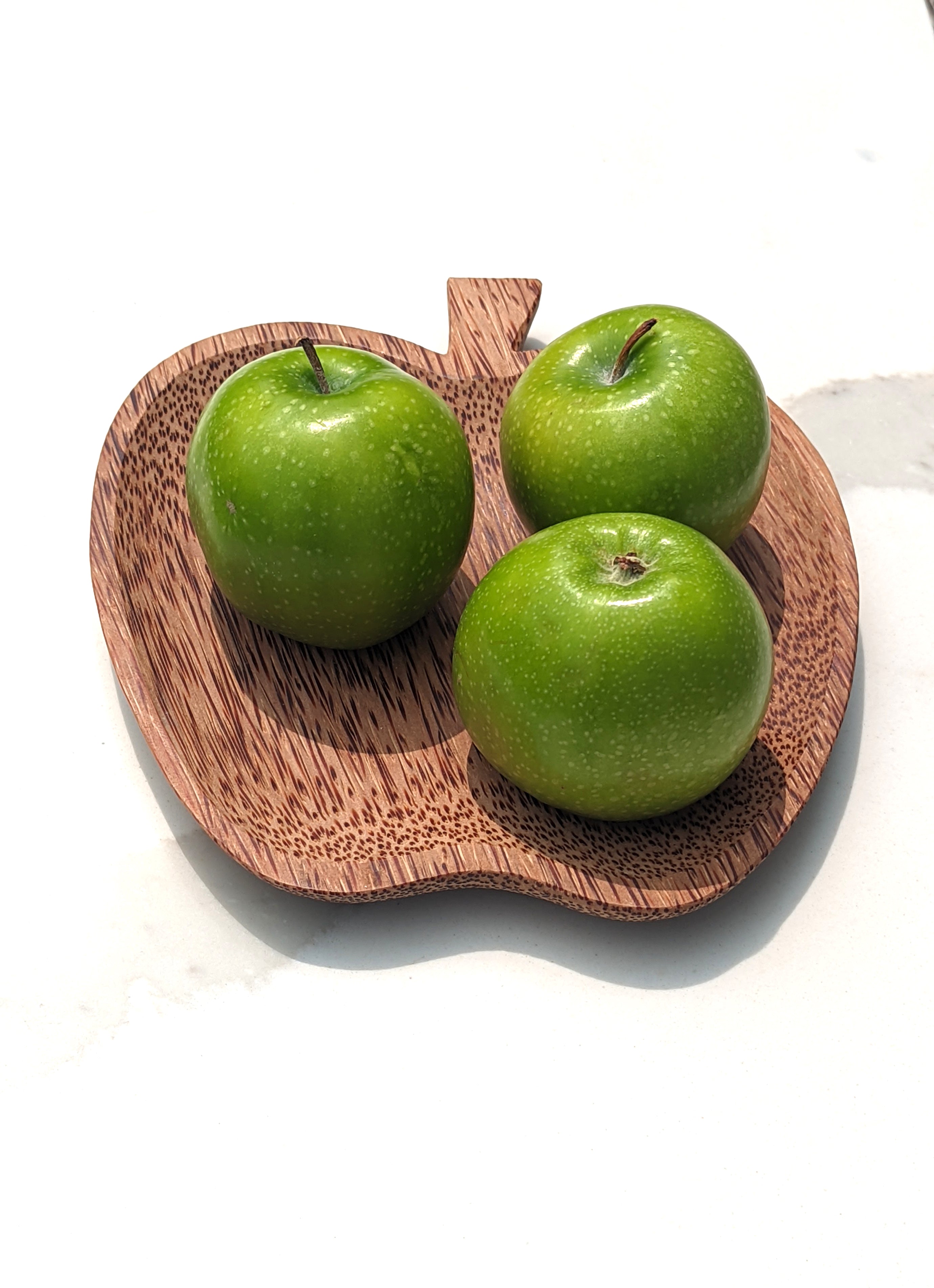 Coconut Wood Platter | Apple Shape Plate