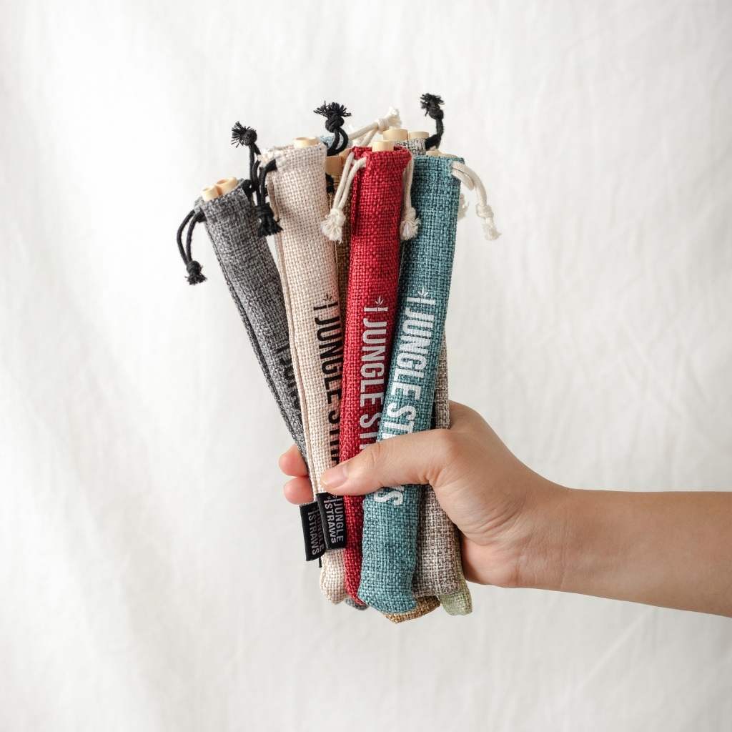 Jungle Culture - Bamboo Straws - Reusable Drinking Straw Set - Plastic-Free: Vanilla (Cream)