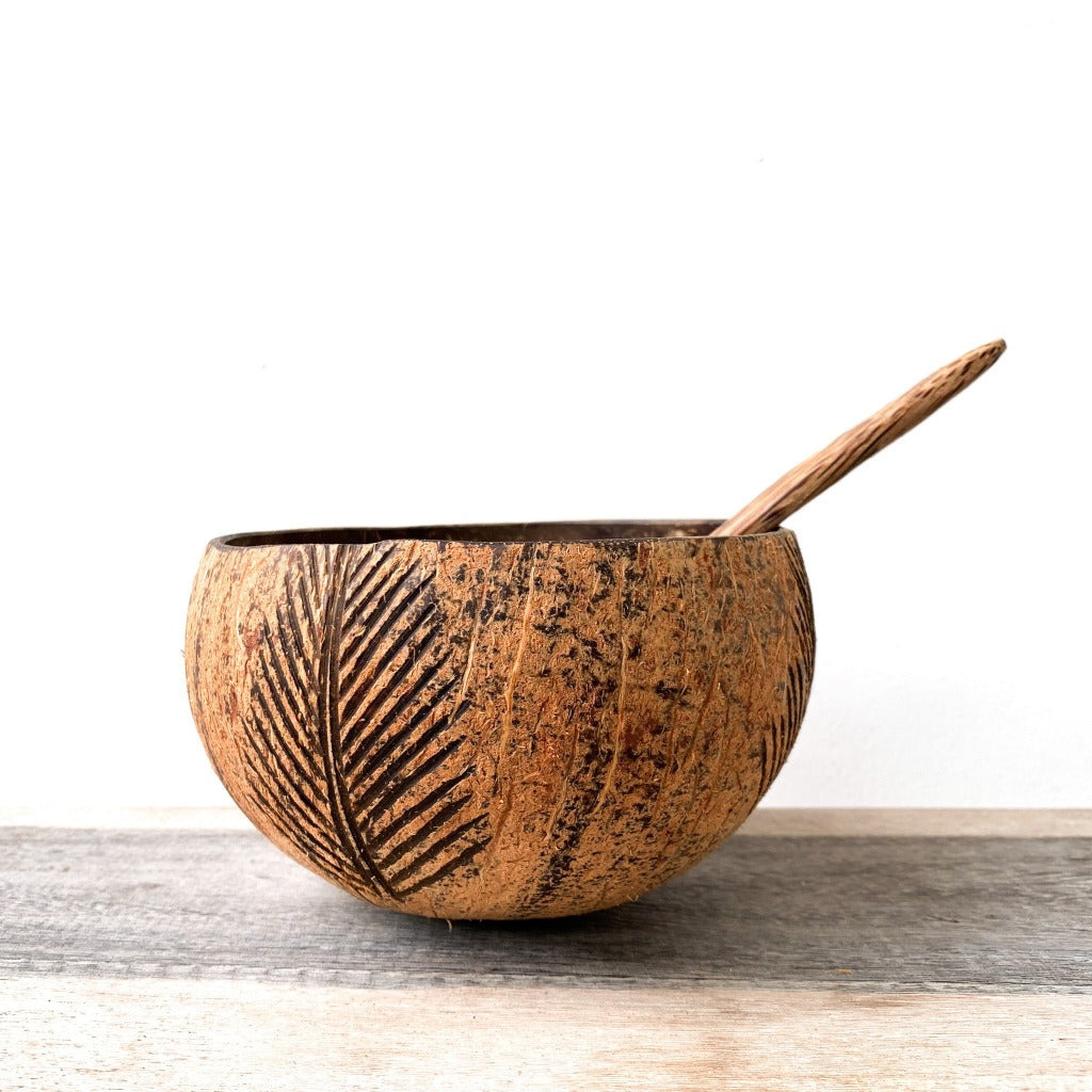 Coconut Shell Bowls + Cutlery Set | Biodegradable Kitchenware