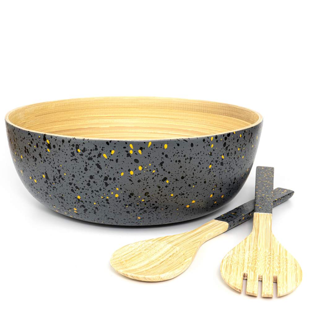 Extra Large Bamboo Salad Bowl (28cm / 11" Diameter): Dark grey