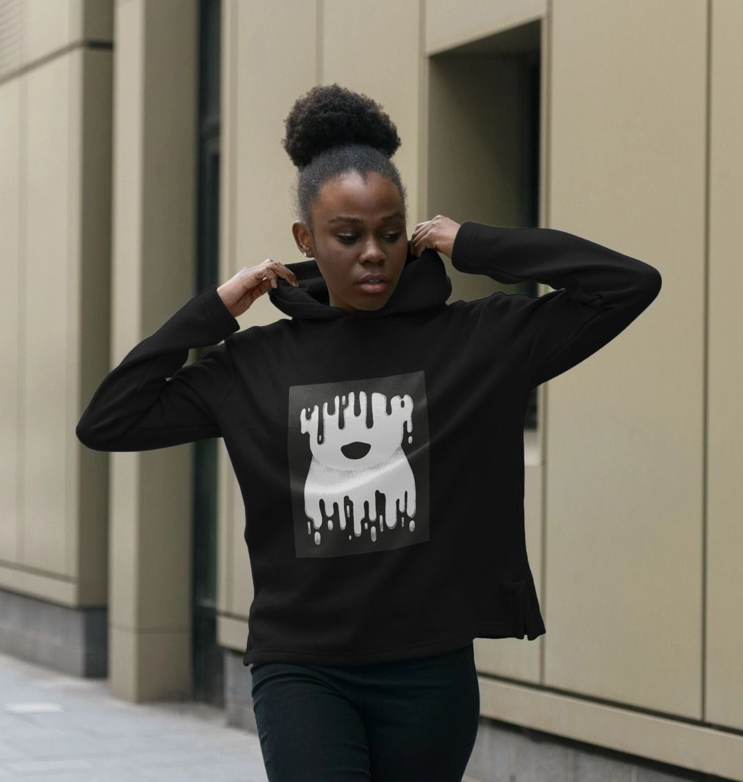 "Act Now" - Polar Bear Women's Cotton Hoodie in Black or Pink