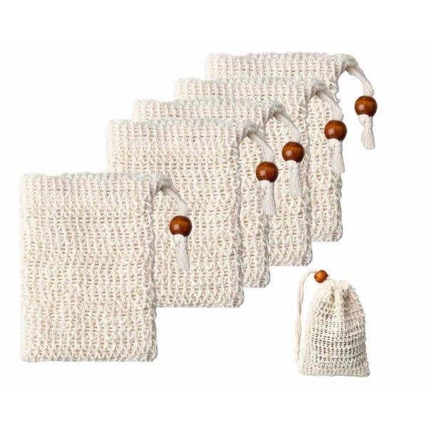 Sisal Soap Bag- Natural Fiber Mesh Soap Pouch Mesh