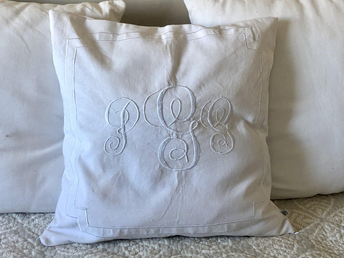 White Euros Shams Throw Pillows